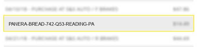 panera bread #742 q53 reading pa