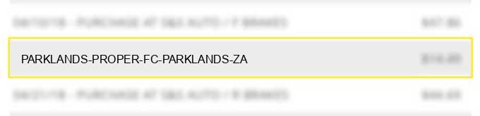 parklands proper fc parklands za