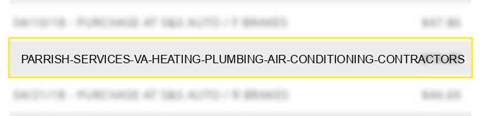 parrish services @ va heating plumbing air conditioning contractors