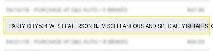 party city #534 west paterson nj miscellaneous and specialty retail stores