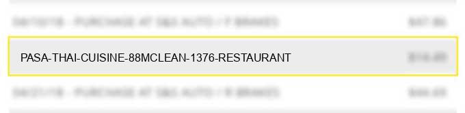pasa thai cuisine 88mclean 1376 restaurant