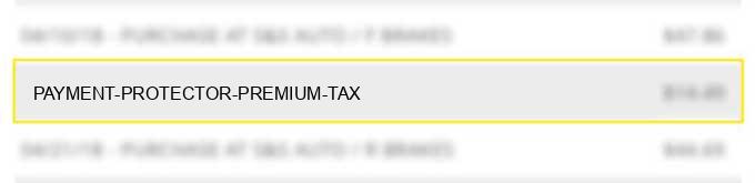 payment protector premium tax