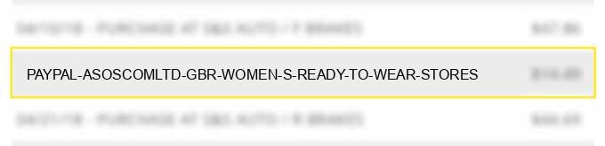 paypal *asoscomltd gbr - women s ready to wear stores