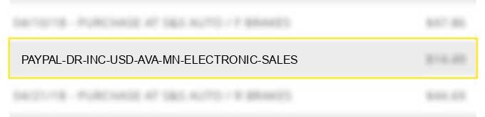 paypal *dr inc usd ava mn electronic sales