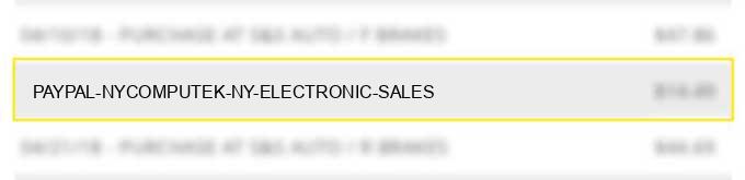 paypal *nycomputek ny - electronic sales