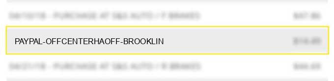 paypal *offcenterha*off brooklin