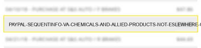 paypal *sequentinfo va chemicals and allied products not eslewhere classified