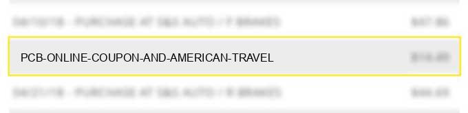 pcb online coupon and american travel