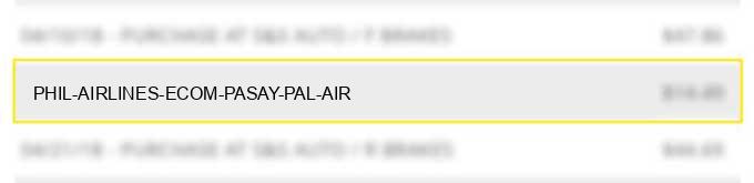 phil airlines ecom$ pasay pal air
