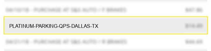 platinum parking qps dallas tx