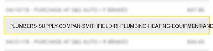 plumbers supply compan smithfield ri plumbing & heating equipment and supplies