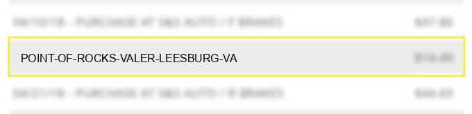 point of rocks valer leesburg va