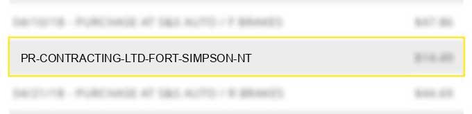 p.r. contracting ltd. fort simpson nt