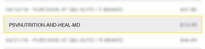psv*nutrition and heal md