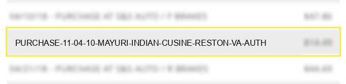 purchase 11 04 10 mayuri indian cusine reston va auth#