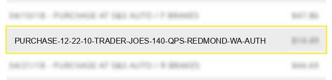 purchase 12 22 10 trader joe's #140 qps redmond wa auth#