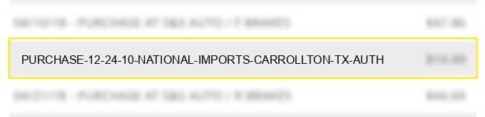 purchase 12 24 10 national imports carrollton tx auth#