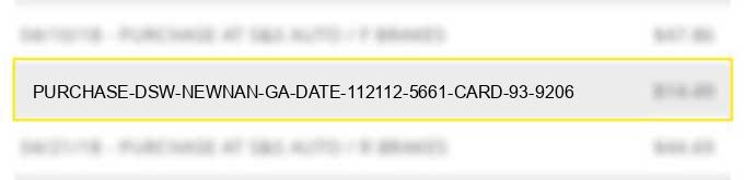 purchase dsw newnan ga date 11/21/12 5661 %% card 93 #9206