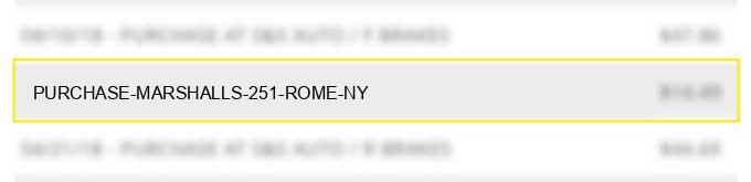purchase marshalls #251 rome ny