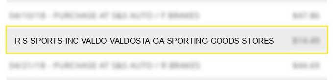 r & s sports inc valdo valdosta ga sporting goods stores