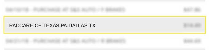 radcare of texas pa dallas tx