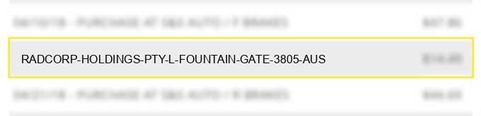 radcorp holdings pty l fountain gate 3805 aus