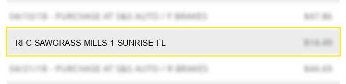 rfc sawgrass mills 1 sunrise fl