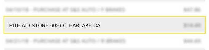 rite aid store 6026 clearlake ca