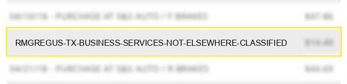 rmg*regus tx business services not elsewhere classified