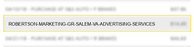 robertson marketing gr salem va - advertising services