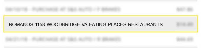 romanos 1158 woodbridge va eating places restaurants