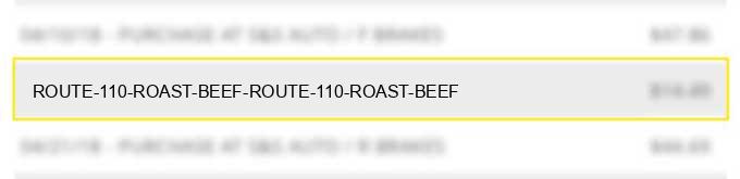 route 110 roast beef & route 110 roast beef