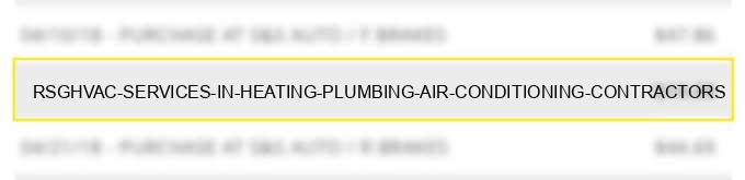 rsg*hvac services in heating plumbing air conditioning contractors