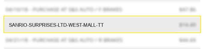 sanrio surprises ltd west mall tt