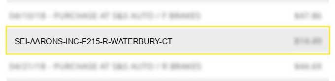 sei aarons inc f215 r waterbury ct