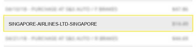 singapore airlines ltd singapore