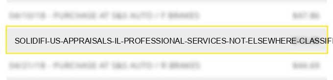 solidifi us appraisals il professional services not elsewhere classified