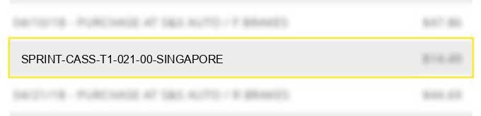 sprint cass t1 #021 00 singapore