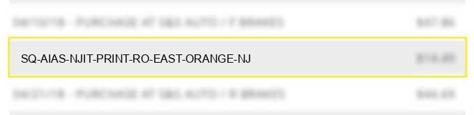 sq *aias njit print ro east orange nj