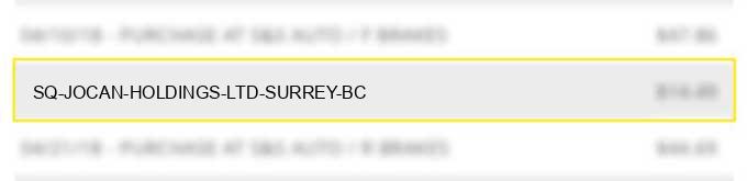 sq *jocan holdings ltd surrey bc