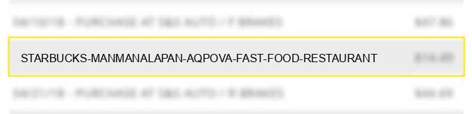 starbucks # manmanalapan aqpova fast food restaurant