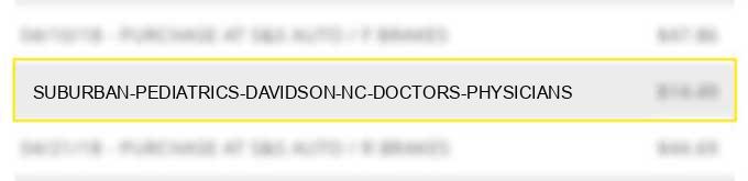 suburban pediatrics davidson nc doctors physicians