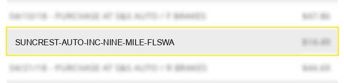 suncrest auto inc nine mile flswa