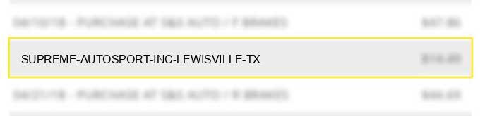 supreme autosport inc lewisville tx