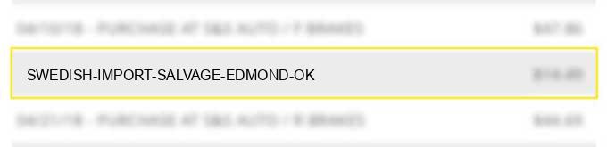 swedish import salvage edmond ok