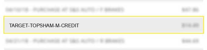 target topsham m credit