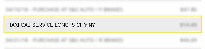 taxi cab service long is city ny