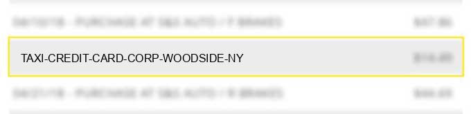 taxi credit card corp woodside ny