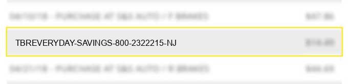 tbr*everyday savings 800-2322215 nj