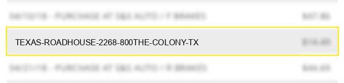 texas roadhouse #2268 800the colony tx